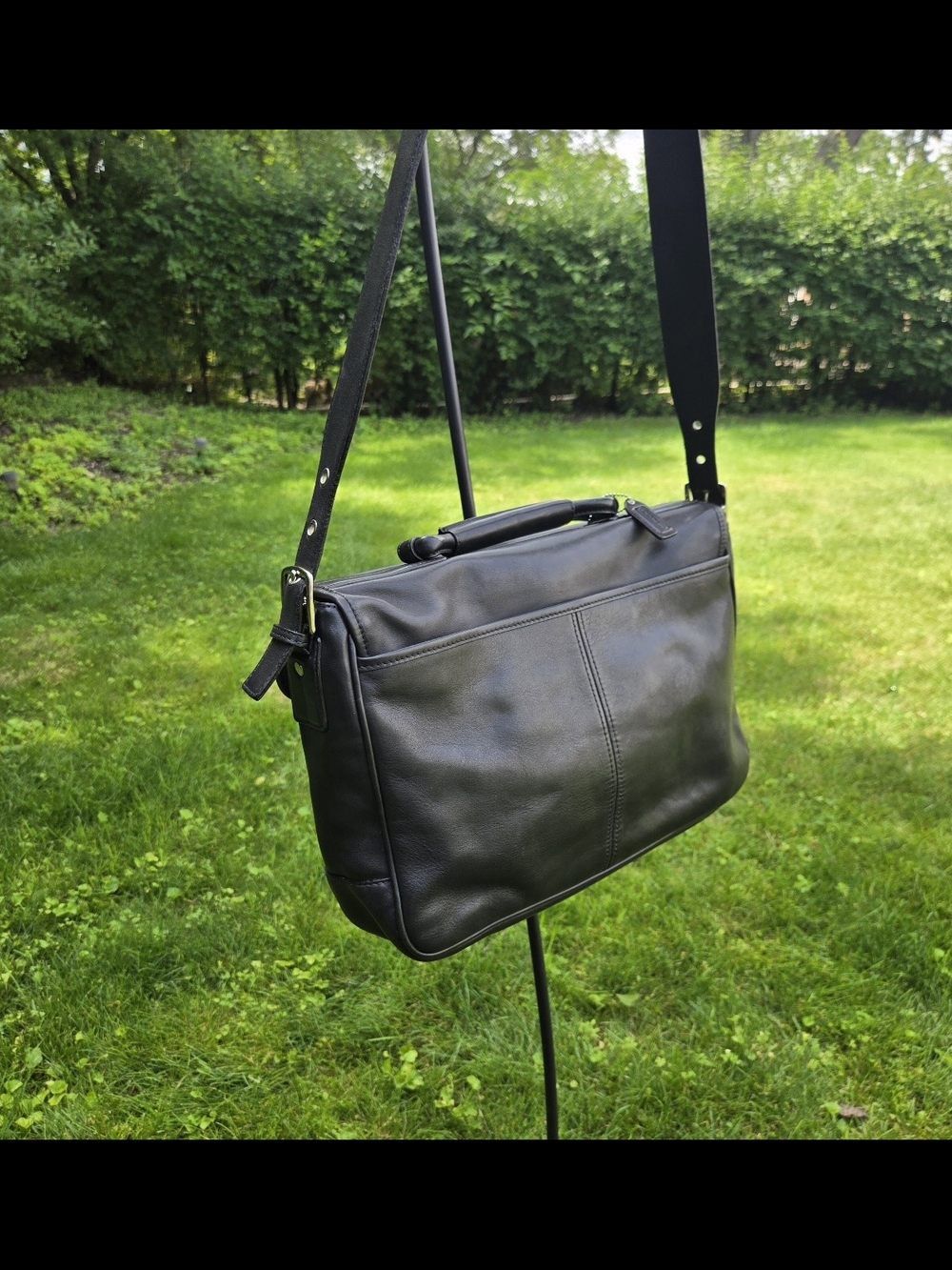 Vtg Coach Logan Leather Commuter Messenger Bag Briefcase Black 5238 Y2k Soho - Picture 5 of 14